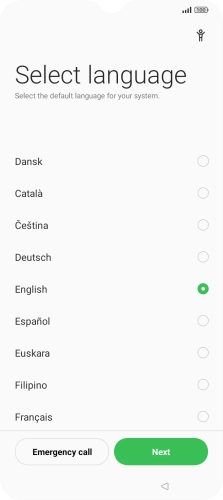 Press the required language. Press the required language.