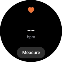 Press Measure and wait while the smartwatch measures your heart rate. Press Measure and wait while the smartwatch measures your heart rate.