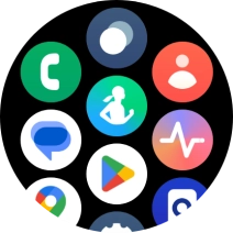 Press the Samsung Health icon. Press the Samsung Health icon.