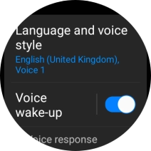 Press Language and voice style. Press Language and voice style.