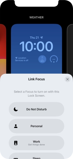 Press the required focus mode. Press the required focus mode.