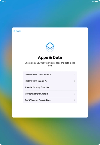 Press Don't Transfer Apps & Data and follow the instructions on the screen to finish the activation. Press Don't Transfer Apps & Data and follow the instructions on the screen to finish the activation.