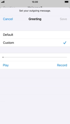 Press Record to start recording a personal greeting. Press Record to start recording a personal greeting.