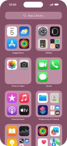 Press the required app. Press the required app.