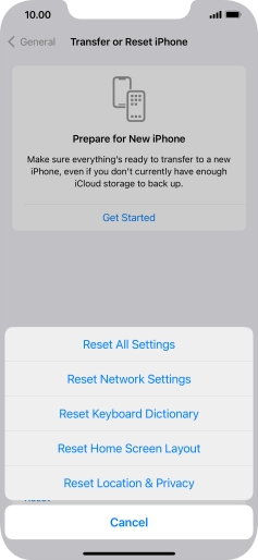 Press Reset All Settings. Press Reset All Settings.