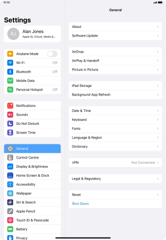 Press iPad Storage. Press iPad Storage.