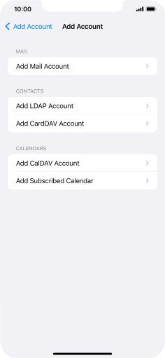 Press Add Mail Account. Press Add Mail Account.
