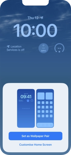 To use the same colour theme on the home screen, press Set as Wallpaper Pair. To use the same colour theme on the home screen, press Set as Wallpaper Pair.