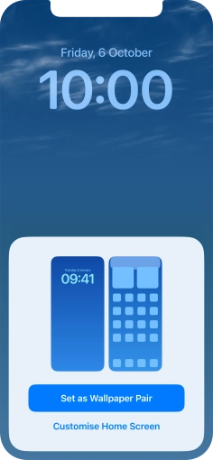 To use the same colour theme on the home screen, press Set as Wallpaper Pair. To use the same colour theme on the home screen, press Set as Wallpaper Pair.
