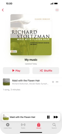 Press the song title. Press the song title.