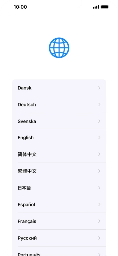 Press the required language. Press the required language.