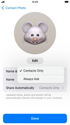 Press the required setting. Press the required setting.