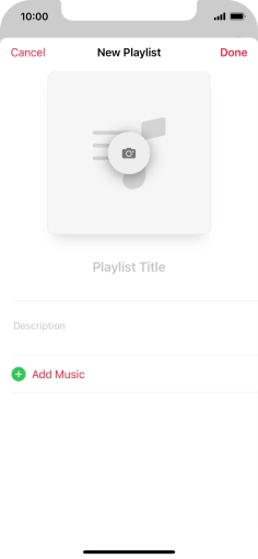 Press the text input field and key in a name for the playlist. Press the text input field and key in a name for the playlist.