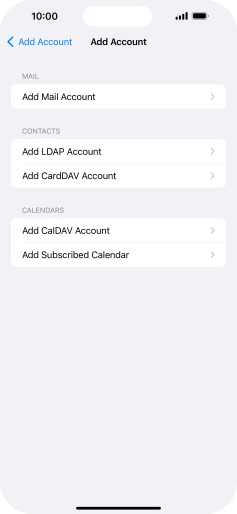 Press Add Mail Account. Press Add Mail Account.