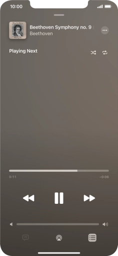 Press the shuffle icon to turn the function on or off. Press the shuffle icon to turn the function on or off.
