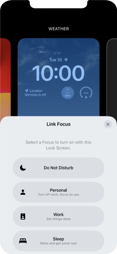 Press the required focus mode. Press the required focus mode.