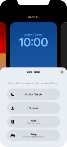 Press the required focus mode. Press the required focus mode.