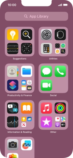 Press the required app. Press the required app.
