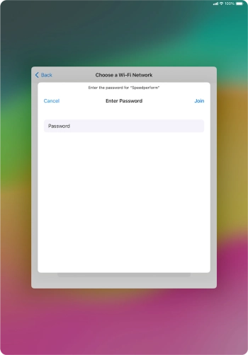 Key in the password for the Wi-Fi network and press Join. Key in the password for the Wi-Fi network and press Join.