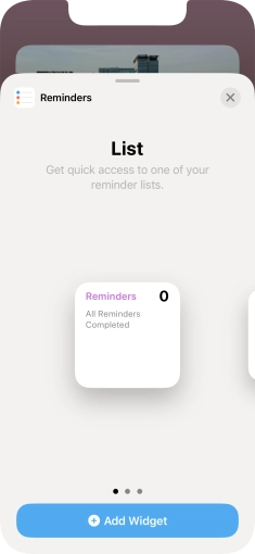 Slide your finger right or left on the screen to select the required widget size. Slide your finger right or left on the screen to select the required widget size.
