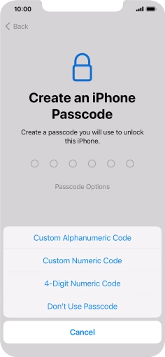 Follow the instructions on the screen to turn on use of phone lock code or press Don't Use Passcode. Follow the instructions on the screen to turn on use of phone lock code or press Don't Use Passcode.