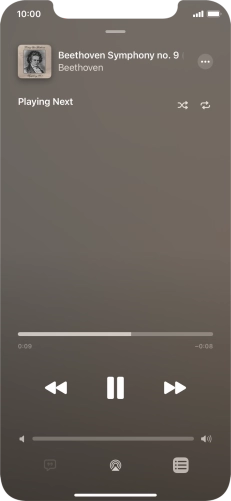 Press the shuffle icon to turn the function on or off. Press the shuffle icon to turn the function on or off.