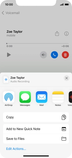 Press the required setting and follow the instructions on the screen to share or save the message. Press the required setting and follow the instructions on the screen to share or save the message.