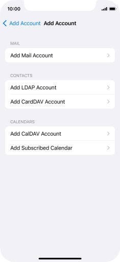 Press Add Mail Account. Press Add Mail Account.