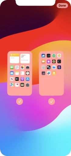 Press the fields below the required home screens to select or deselect them. Press the fields below the required home screens to select or deselect them.