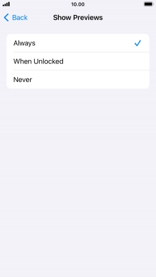 To select notification preview on the lock screen, press Always. To select notification preview on the lock screen, press Always.