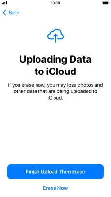 Press the required setting. Press the required setting.