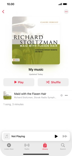 Go to the required category or playlist and press the required audio file. Go to the required category or playlist and press the required audio file.