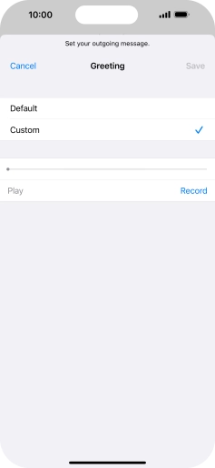 Press Record to start recording a personal greeting. Press Record to start recording a personal greeting.