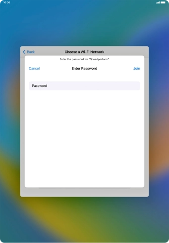 Key in the password for the Wi-Fi network and press Join. Key in the password for the Wi-Fi network and press Join.