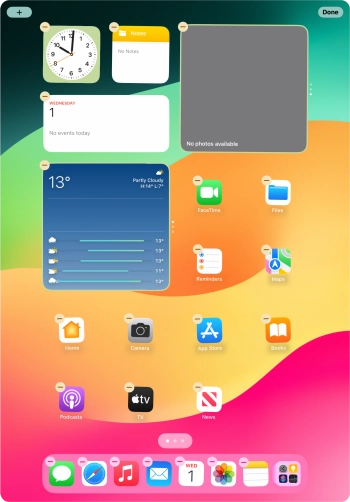 Press the home screen icon. Press the home screen icon.