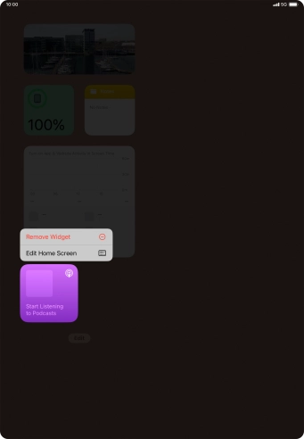 Press the required widget. Press the required widget.