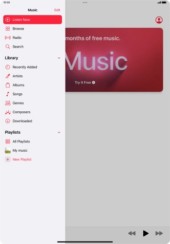 Press the required playlist. Press the required playlist.