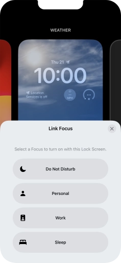 Press the required focus mode. Press the required focus mode.