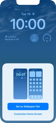 To use the same colour theme on the home screen, press Set as Wallpaper Pair. To use the same colour theme on the home screen, press Set as Wallpaper Pair.
