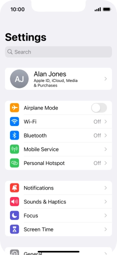 Press Personal Hotspot. Press Personal Hotspot.