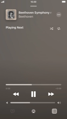 Press the shuffle icon to turn the function on or off. Press the shuffle icon to turn the function on or off.