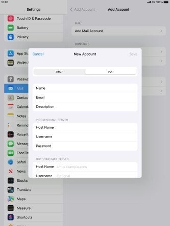 Press Host Name and key in the name of your email provider's outgoing server. Press Host Name and key in the name of your email provider's outgoing server.