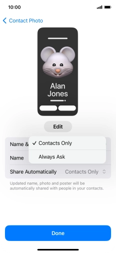 Press the required setting. Press the required setting.
