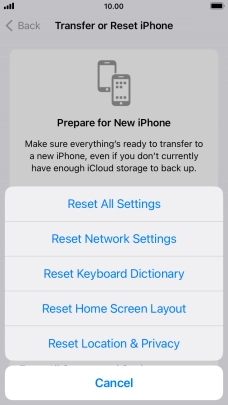 Press Reset All Settings. Press Reset All Settings.