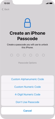 Follow the instructions on the screen to turn on use of phone lock code or press Don't Use Passcode. Follow the instructions on the screen to turn on use of phone lock code or press Don't Use Passcode.