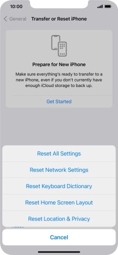 Press Reset All Settings. Press Reset All Settings.
