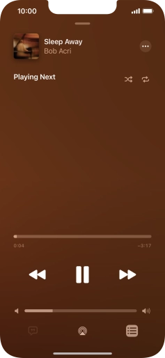 Press the shuffle icon to turn the function on or off. Press the shuffle icon to turn the function on or off.