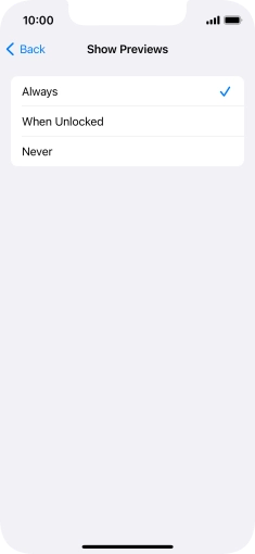 To select notification preview on the lock screen, press Always. To select notification preview on the lock screen, press Always.