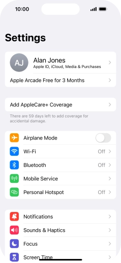 Press Personal Hotspot. Press Personal Hotspot.