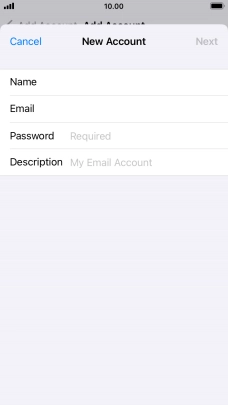 Press Password and key in the password for your email account. Press Password and key in the password for your email account.